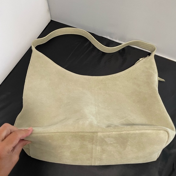 Margot Cream Shoulder Bag Hobo genuine suede leather - Picture 8 of 12